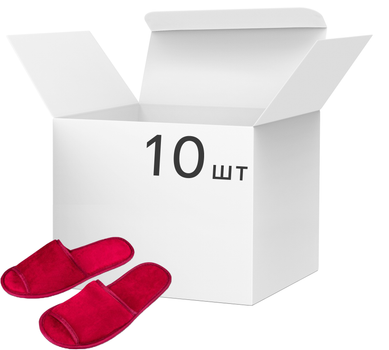 Упаковка тапочек tapki одноразовых открытых 29 см 10 пар Красных (V-12)
