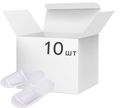 Упаковка тапочек tapki одноразовых флизелиновых 29 см 10 пар (F-02)