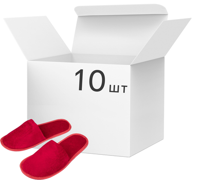 Упаковка тапочек tapki одноразовых закрытых 29 см 10 пар Красных (V-11)