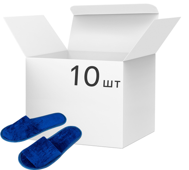 Упаковка тапочек tapki одноразовых открытых 9 см 10 пар Синих (V-17)