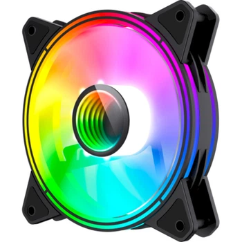 Кулер для корпуса GameMax FN-12Rainbow-Q-Infinity ARGB-подсветка 120мм Черный