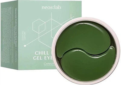 Гідрогелеві патчі для очей із зеленим чаєм та аденозином - Neos:lab Chill Down Gel Eye Mask Catechins 60шт.