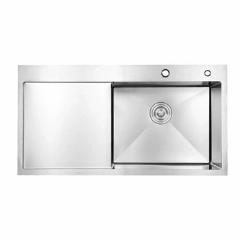 Мойка для кухни из нержавеющей стали с крылом чаша справа Lidz H7849L Brushed Steel 3,0/1.0 мм Сатин
