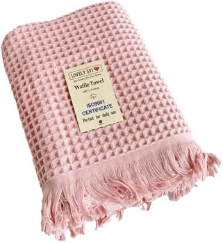 Полотенце вафельное Lovely Svi для ванной 90х180 см XXL Розовый (6903122402421)