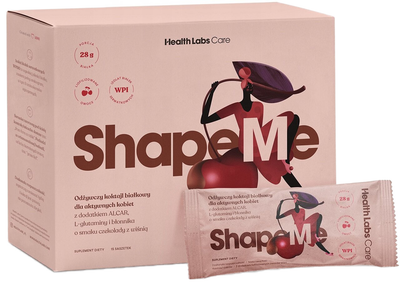 Протеїновий коктейль Health Labs Care Shapeme для активних жінок з шоколадом та вишнею 15 пакетиків (5904474812747)