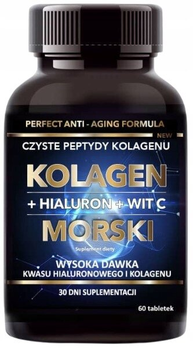 Suplement diety Intenson Kolagen morski + Hialuron + Witamina C 60 tabletek (5902150289630)
