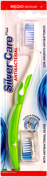 Зубная щетка Silver Care Plus Medium со сменной головкой Салатовая (8009315043377_салатовая)
