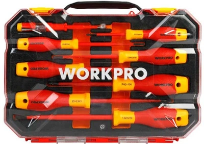 Набор отверток диэлектрических Workpro PRO EN/IEC 60900 10000V 8 предметов (WP204700)