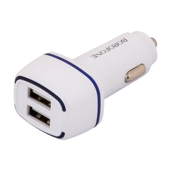 Авто Зарядное Устройство Borofone BZ14 Lightning 2USB 2.4A Цвет Белый