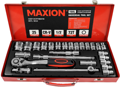 Набор инструментов Maxion 1/2” Cr-V 25 единиц (MXTL-MC24)