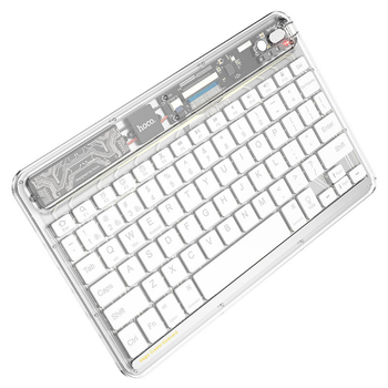 Клавіатура HOCO S55 Transparent Discovery edition wireless BT keyboard Space White (6931474778864)