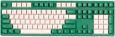 Клавиатура проводная Akko 3108 DS Matcha Red Bean 108Key CS Orange V2 USB-A EN/UKR No LED Green (6925758605632)