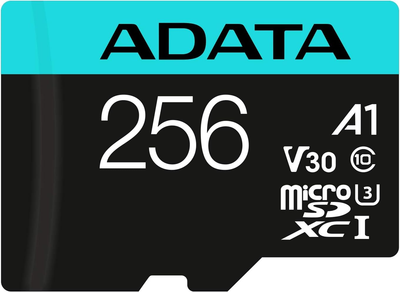 Karta pamięci ADATA MicroSDXC 256 GB + Adapter (AUSDX256GUI3V30SA2-RA1)