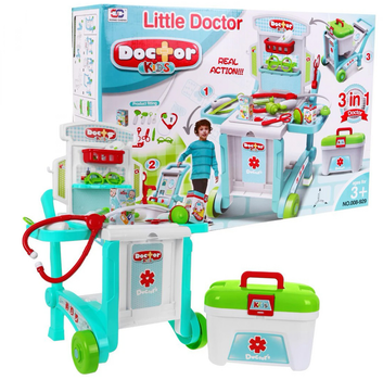 Zestaw lekarski do zabawy Xiong Cheng Little Doctor 3 w 1 Przenośny gabinet (5903864900507)