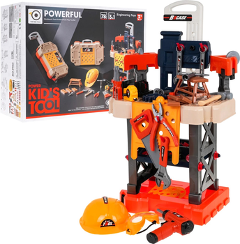 Warsztat-stół Tobysen Toys 3 in 1 Powerful w walizke na kółkach 78 elementow (5903864959017)