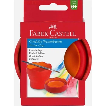 Складний стакан для води Faber-Castell ClicGo червоний