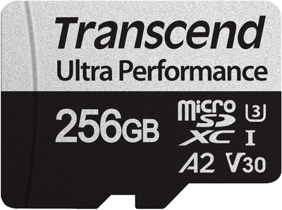 Karta pamięci Transcend microSDXC 340S 256GB UHS-I U3 V30 A2 (TS256GUSD340S)