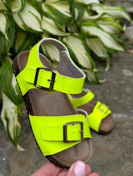 Босоножки кожаные на пробковой подошве Evie shoes 25 (15 см) КБ 763