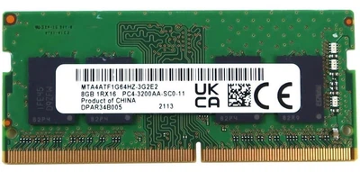 Модуль памяти Micron DDR4 8Gb 3200 MHz Sodimm (MTA4ATF1G64HZ-3G2E2) Б/у
