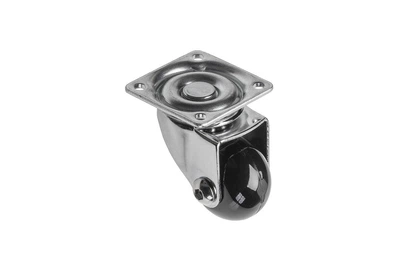 Ролик мебельный силиконовый с площадкой d-35мм h-50мм черный Brazylia GTV