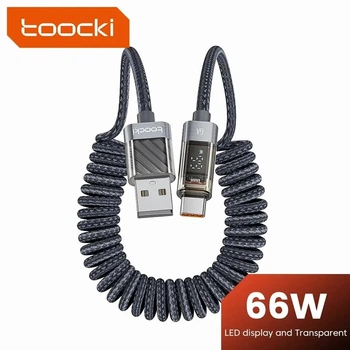 Кабель Toocki USB – Type-C PD 66W 6А LED дисплей быстрая зарядка и передача данных 1.8м Black (743881954386)