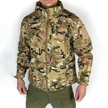 Мужская флисовая Куртка Softshell с капюшном и вентиляционными молниями мультикам размер XL