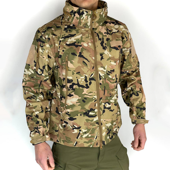 Чоловіча флісова Куртка Softshell з капюшном та вентиляційними блискавками мультикам розмір XL