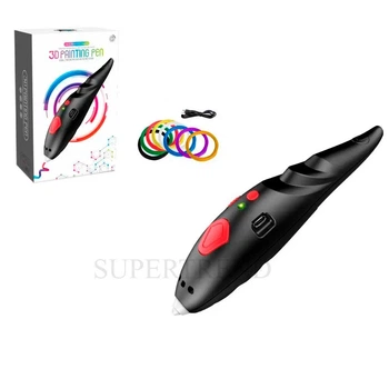 Беспроводная 3D Ручка 9902 с Трафаретами и USB, Черная