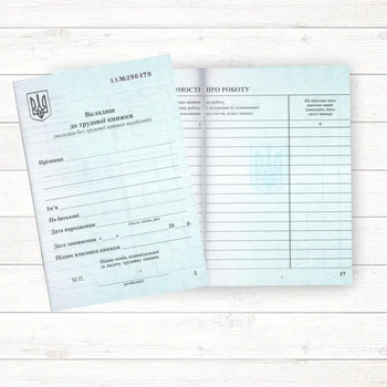 Вкладиш до трудової книжки (ПК Зоря, ориг.)
