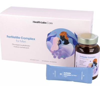Дієтична добавка Health Labs Care FertileMe Complex для підтримки фертильності та репродуктивної функції для чоловіків 30 капсул + 30 пакетиків (5904708716995)