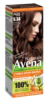 Стійка крем-фарба для волосся AVENA Naturals 6.34 Caramel Chestnut 115 мл (4823115503268)