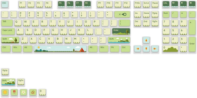 Набір кейкапів для клавіатури Akko Summer Countryside Keycap Set 116 ASA Profile PBT Green (100019649)