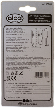 Предохранитель euro мини 5-30 А разноцветные ALCA, к-т (10 шт.)