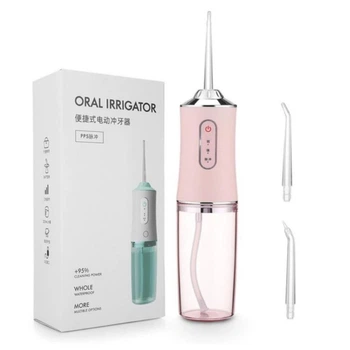 Ирригатор для чистки зубов и полости рта Portable Oral Irrigator розовый