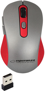 Mysz bezprzewodowa Esperanza EM131R Wireless Grey-Red (EM131R)