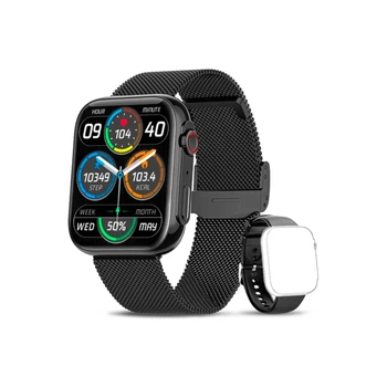 Смарт-часы MELANDA, Ultra HD экран, Bluetooth звонки, с двумя ремешками, Black