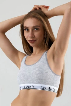 Комплект: топ та трусики для спорту Leinle 48(XL) Світло-сірий меланж (98297)