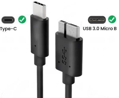 Кабель передачи данных для внешних жестких дисков USB Type-C - USB Micro-B 23см 5 Гбит/с