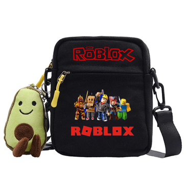 Дитяча сумка месенджер через плече для хлопчиків Roblox Паті Роблокс з брелоком Авокадо чорний (AN)32336