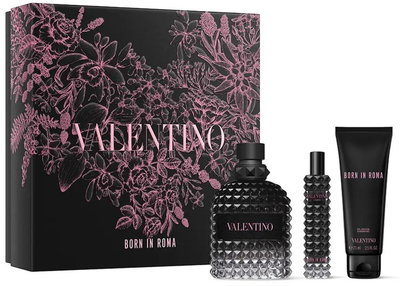 Zestaw męski Valentino Uomo Born In Roma Woda toaletowa 100 ml + Woda toaletowa 15 ml + Żel pod prysznic 75 ml (3614274103557)