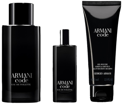 Zestaw męski Giorgio Armani Armani Code Woda toaletowa 125 ml + Woda toaletowa 15 ml + Żel pod prysznic 75 ml (3614274186031)