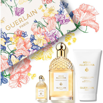 Набір для жінок Guerlain Aqua Allegoria Mandarine Basilic Туалетна вода 125 мл + Мініатюра Туалетна вода 7.5 мл + Лосьйон для тіла 75 мл (3346470148680)