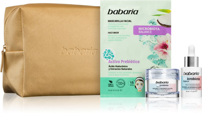 Набір для догляду за обличчям Babaria Microbiota Balance Сироватка 30 мл + Крем 50 мл + Зволожувальна маска + Косметичка (8410412551885)