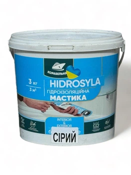 Мастика гидроизоляционная акриловая HIDROSYLA Корабельная 3 кг (серая)
