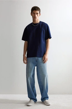 Футболка H&M Loose Fit XXL темно-синій 0608945107