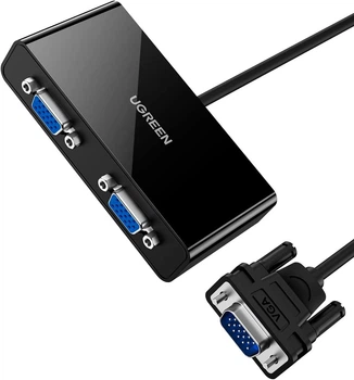 Конвертер сигнала UGREEN VGA to 2xVGA Splitter with Micro-USB Port for Power Supply 1m Black (20918)