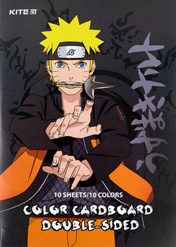 Двусторонний цветной картон Kite Naruto А4 10 цветов 10 листов (NR24-255)