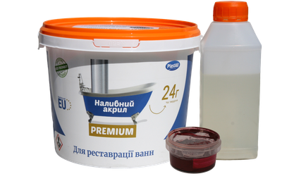 Жидкий акрил для реставрации ванн Plastall Premium 1.7 м цветной Красный 3.3 кг
