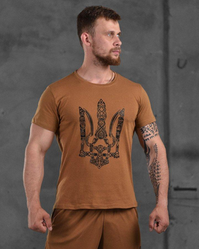 Армейская мужская футболка с Гербом Украины XL койот (87555)