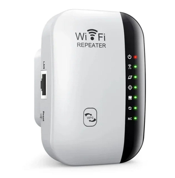 Беспроводной репитер, усилитель сигнала Wi-Fi 300 Мбит/с 2.4G, фWhite (7 индикаторов)